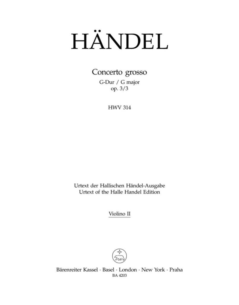 Concerto grosso in G major Op.3/3 (HWV 314)